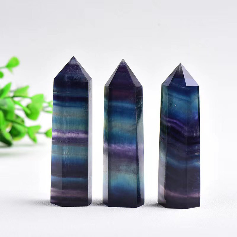 Natural Crystal Point Wand Tower Column Chakra Obelisk Quartz Healing Stone Rock