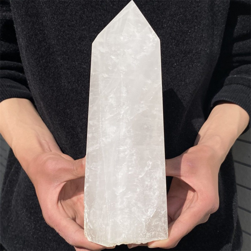 2550gNatural White Quartz Obelisk Crystal Wand Point Healing Mineral Stone