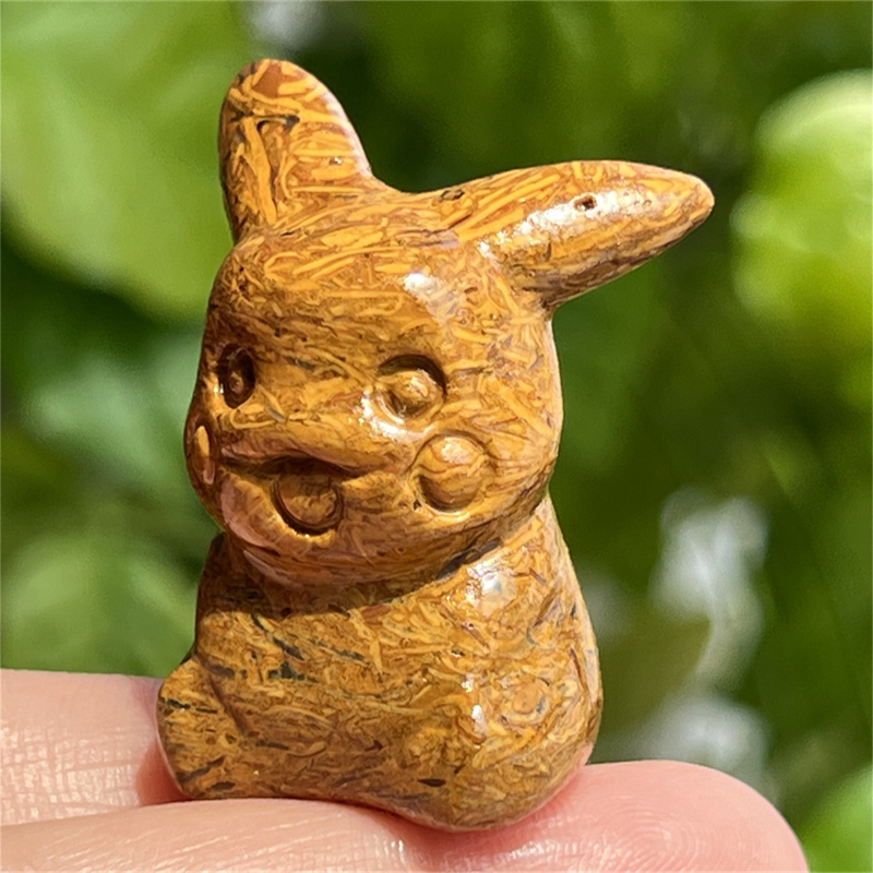1.5" Natural quartz carved Pikachu skull Quartz crystal skull reiki healing