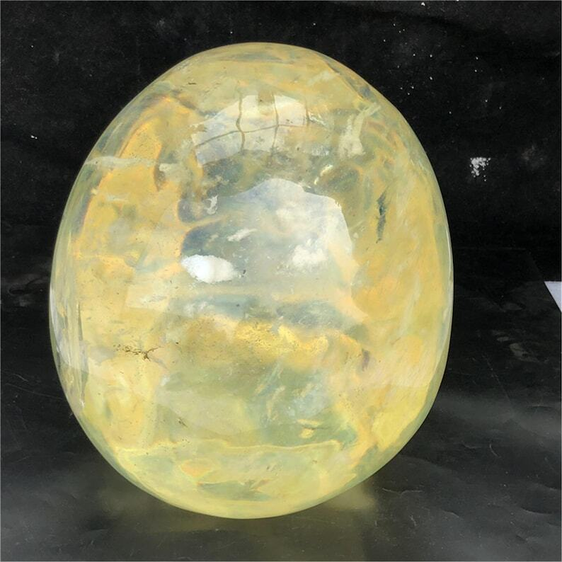 34KG+ Huge Yellow Melting Stone Skull Reiki Heal Crystal Sculpture Gifts Energy