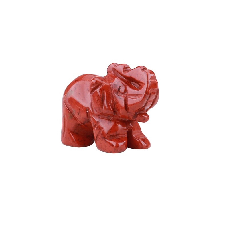Natural Quartz Baby Elephant Stone Crystal Healing Carved Gemstone Animal Decor