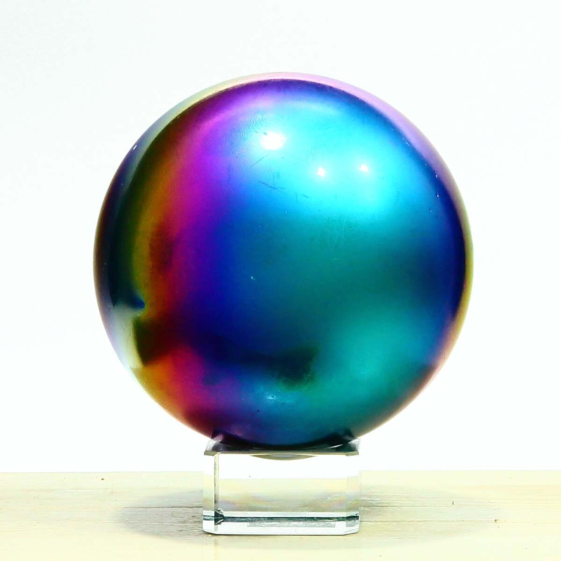 832g Natural Crystal Electroplated Rainbow Crystal Ball Quartz Sphere Healing