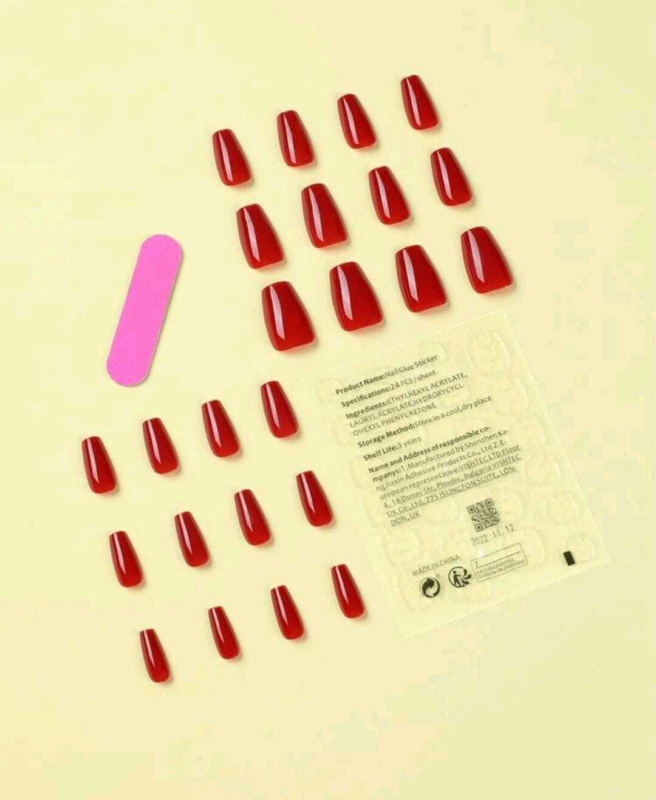 Press On Nails Short Oval Various Colours Nude False Fake Nail 24pcs With Glue