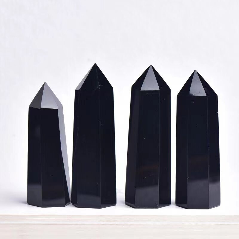 Natural Crystal Point Wand Tower Column Chakra Obelisk Quartz Healing Stone Rock