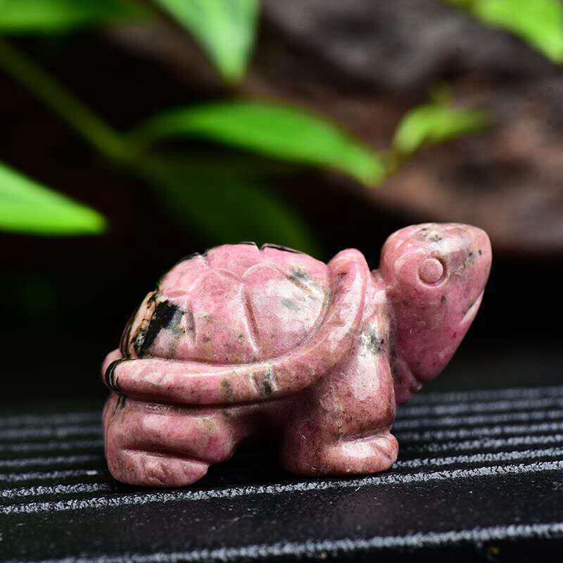 Natural Quartz Carved Longevity Tortoise Crystal Healing Gemstone Animal Turtle