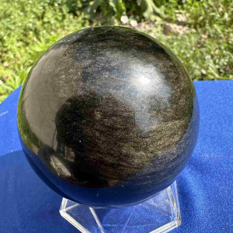 625g natural Gold obsidian sphere quartz crystal polished ball healingg