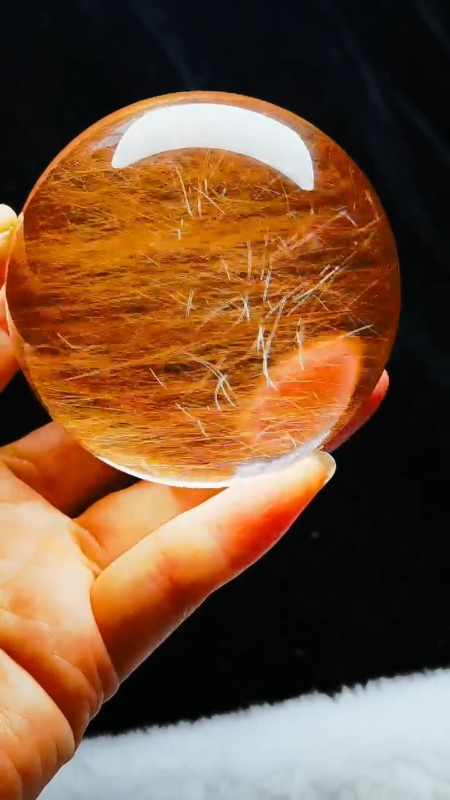 Museum Collection Tibetan High Altitude Red Rutilated Ball Sphere Orb Gem 2.48'