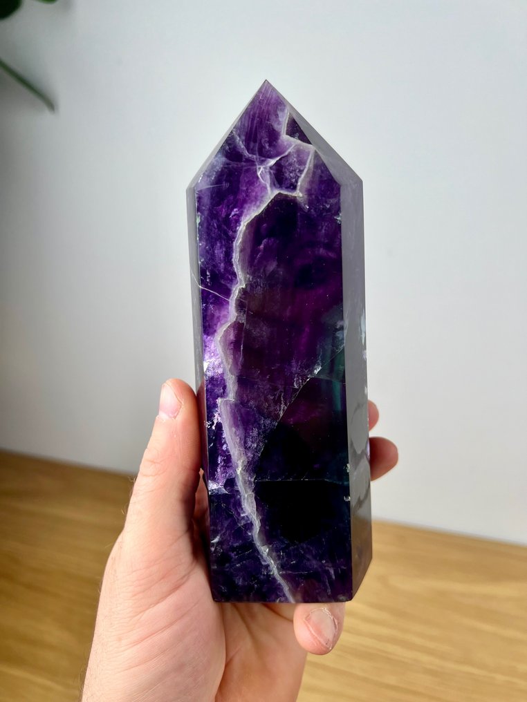 Fluorite Fine polished Large AAA multicolored fluorite obelix - Height: 17.3 cm - Width: 6.7 cm- 1240 g
