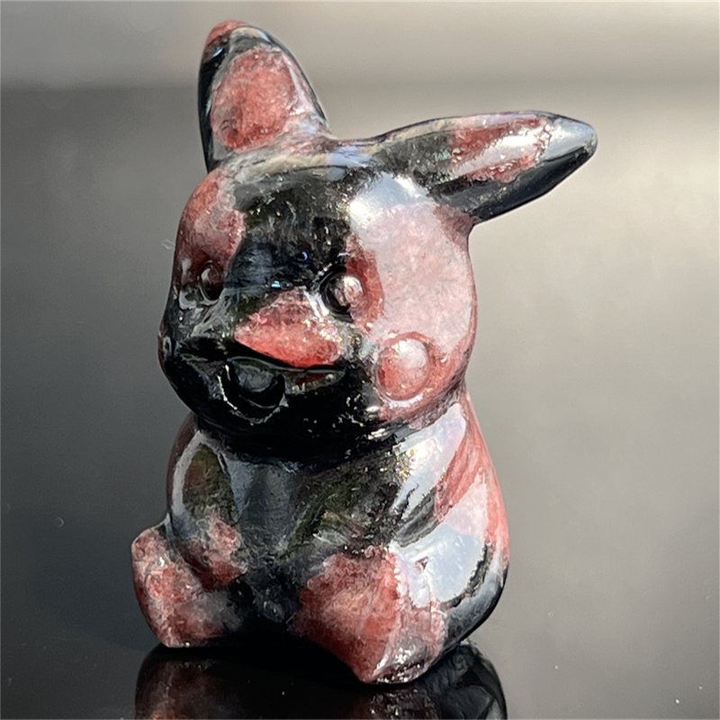 1.5" Natural quartz carved Pikachu skull Quartz crystal skull reiki healing