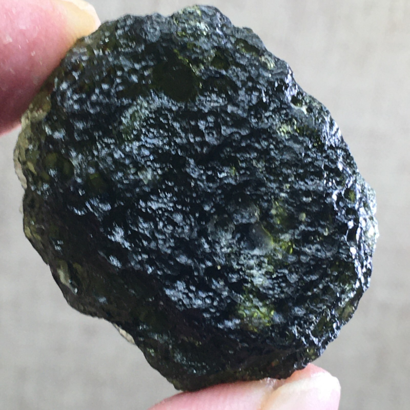 80.1Ct MOLDAVITE From Czech Republic From Meteorite Impact With Chips