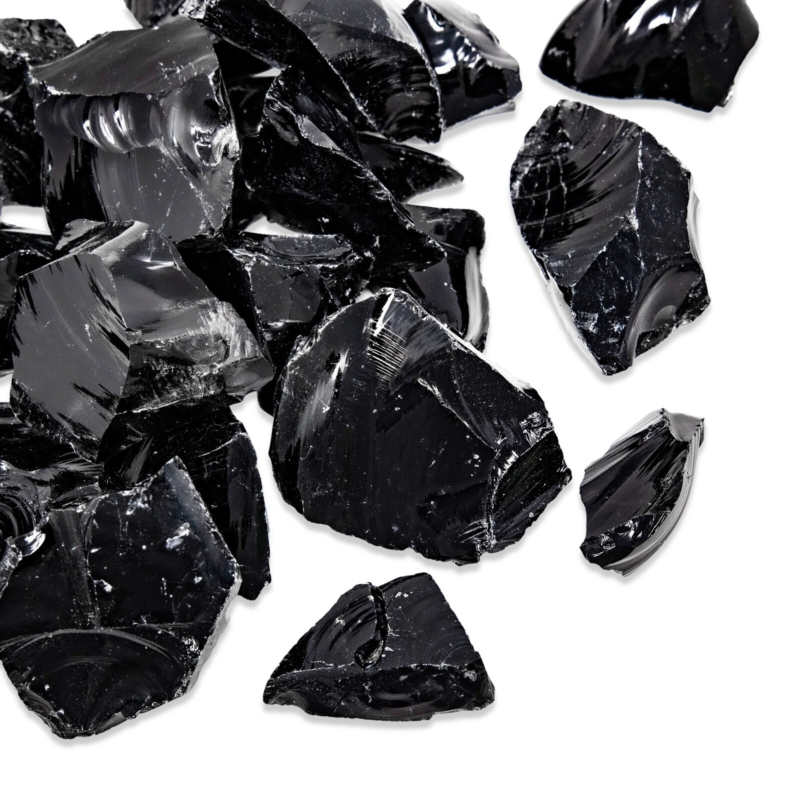 Rough Black Obsidian Crystals Stone Chunks Bulk Raw Natural Healing Gemstones