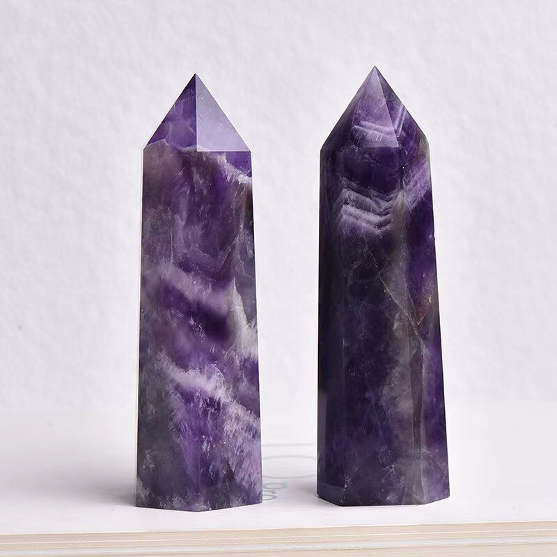 Natural Crystal Point Wand Tower Column Chakra Obelisk Quartz Healing Stone Rock