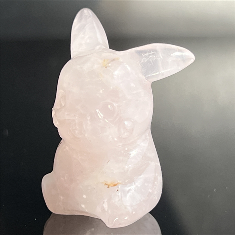 1.5" Natural quartz carved Pikachu skull Quartz crystal skull reiki healing