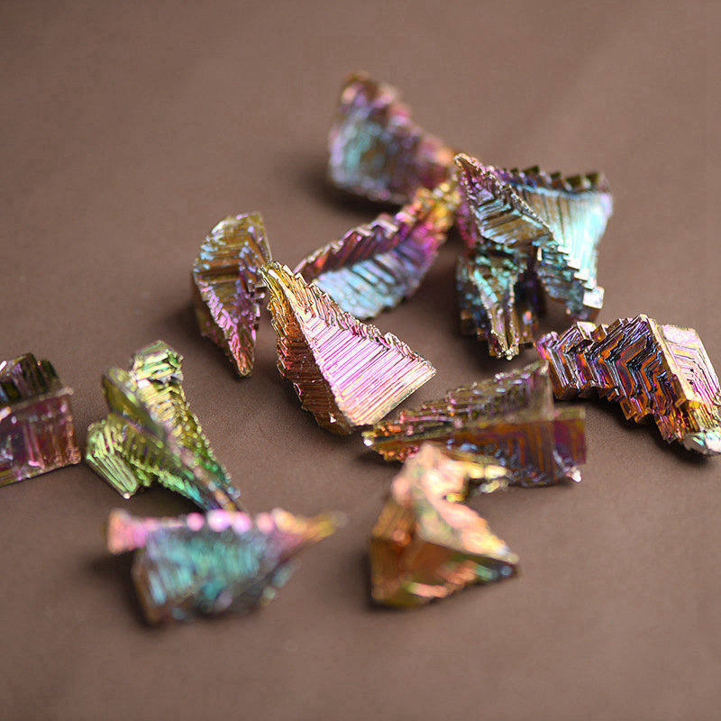 Natural Rainbow Aura Titanium Bismuth Healing Crystal Gemstone Specimens Reiki