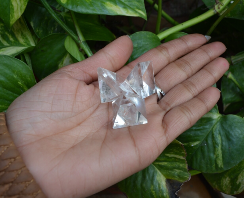 3pc Natural Transparent Quartz Crystal Pyramid Clear Reiki White Crystal Pyramid