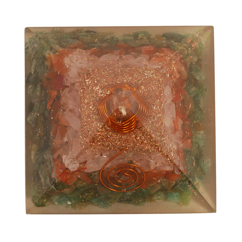 Rose Carnelian Stone Orgone Pyramid Reiki Orgonite Healing Free Shipping