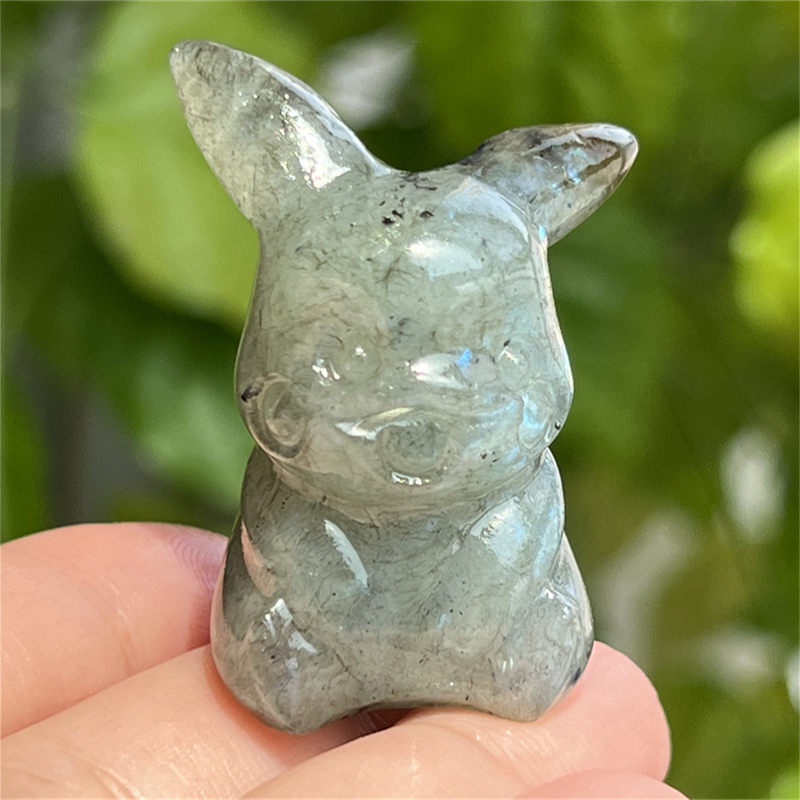 1.5" Natural quartz carved Pikachu skull Quartz crystal skull reiki healing