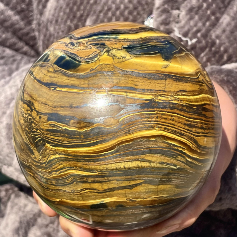 7.27LB Natural Tiger's Eye Ball Quartz Crystal Sphere Gem Healing Décor