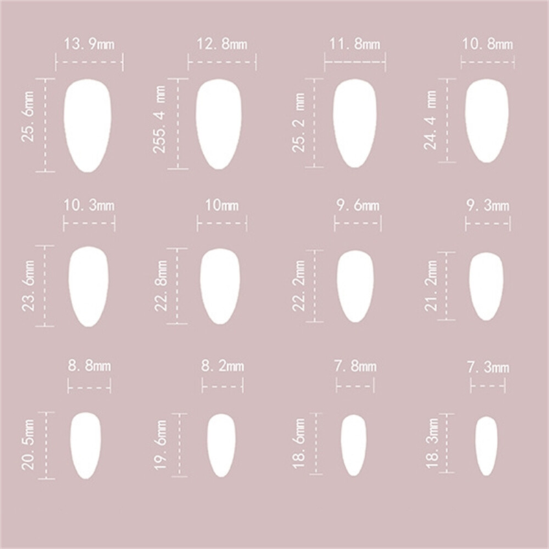 Almond Short Press-On False Nail 3D Soild Shell Aurora Nude Color Manicure 24pcs