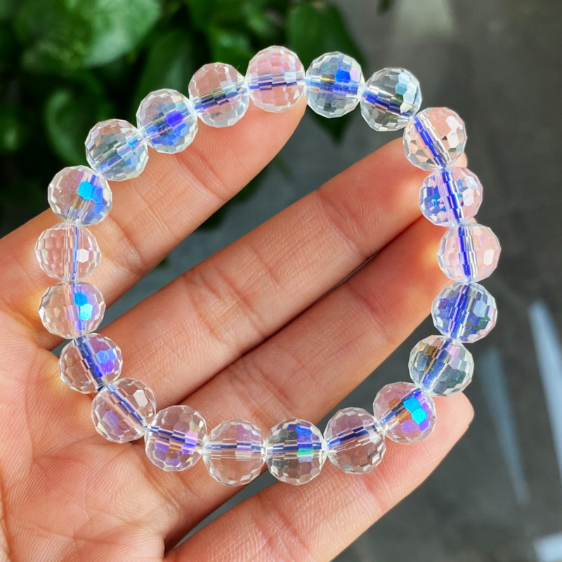 9.7mm Natural Blue Moonstone Strong Light Crystal Beads Bracelet