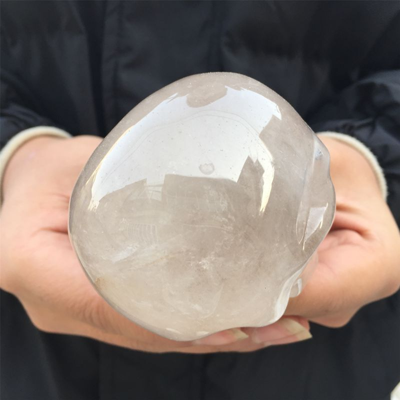 0.39kg Natural clear quartz skull carved Quartz Crystal skull Healing