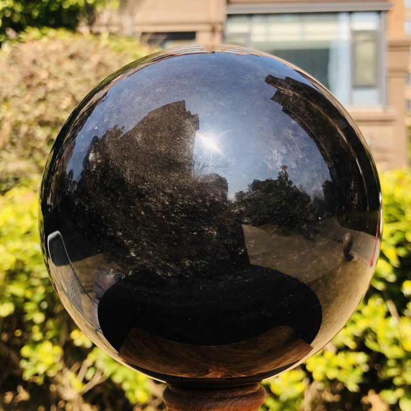 4.55LB Natural Beautiful Silver obsidian ball Quartz Crystal Sphere Healing 354
