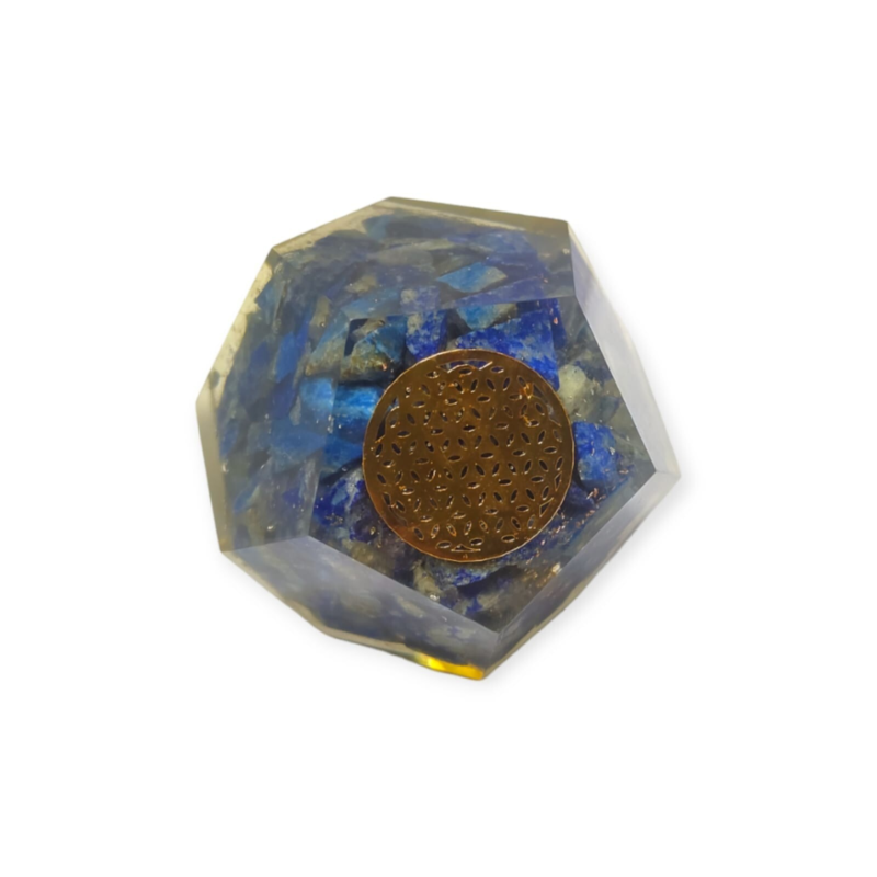 Blue Lapis Lazuli Orgonite Dodecahedron Crystal Geometric Healing Reiki 40-45MM