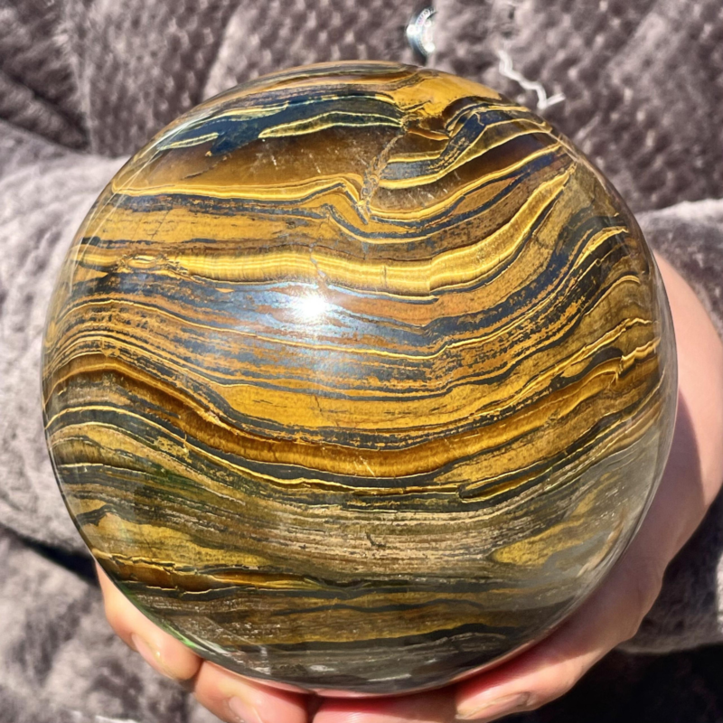 7.27LB Natural Tiger's Eye Ball Quartz Crystal Sphere Gem Healing Décor