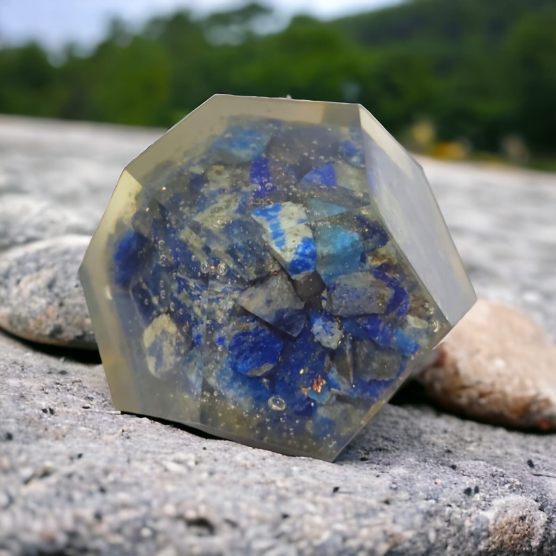 Blue Lapis Lazuli Orgonite Dodecahedron Crystal Geometric Healing Reiki 40-45MM