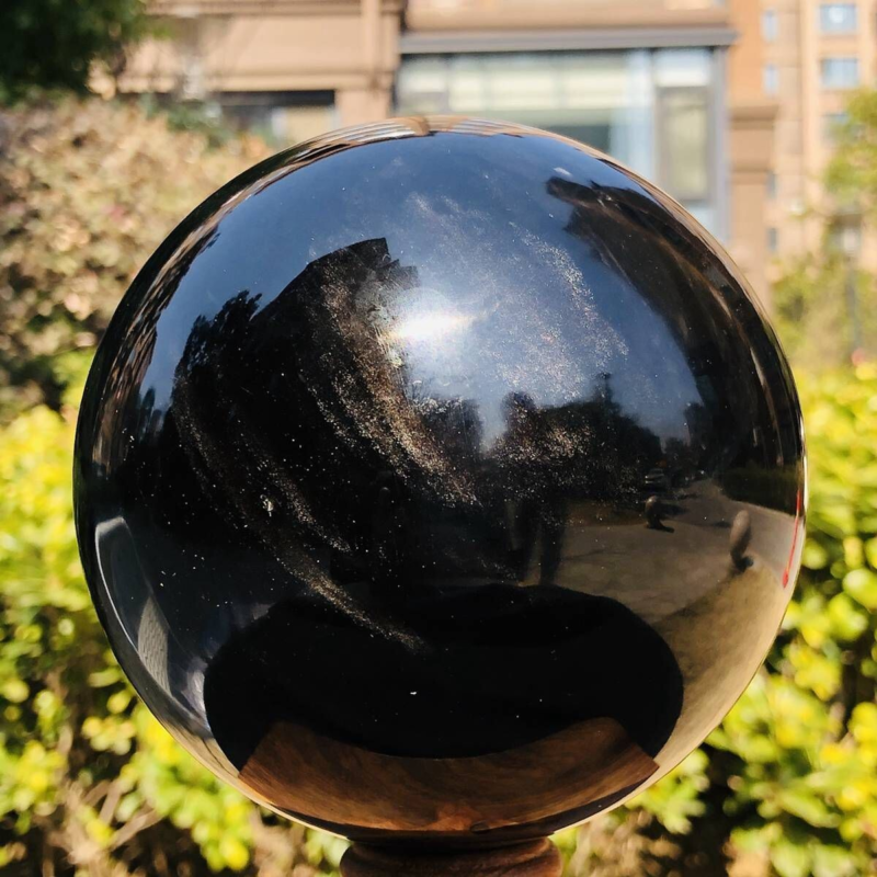 3.71LB Natural Beautiful Silver obsidian ball Quartz Crystal Sphere Healing 345