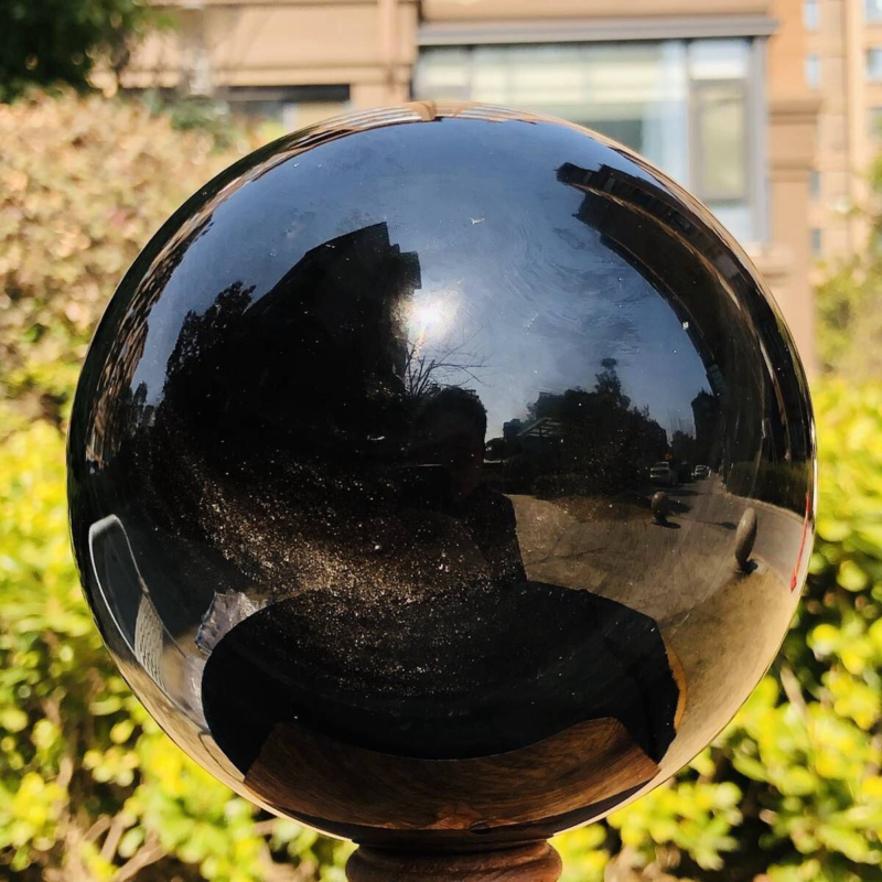 4.37LB Natural Beautiful Silver obsidian ball Quartz Crystal Sphere Healing 349