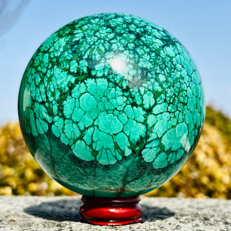 2.7LB Natural Malachite Quartz Sphere Crystal Ball Decoration Collection Gift