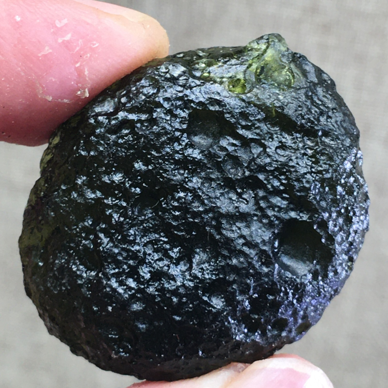 76.5Ct MOLDAVITE From Czech Republic From Meteorite Impact With Chips