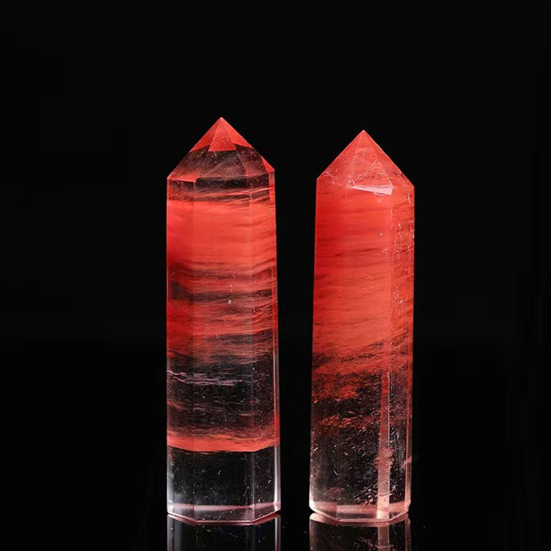 Natural Crystal Point Wand Tower Column Chakra Obelisk Quartz Healing Stone Rock