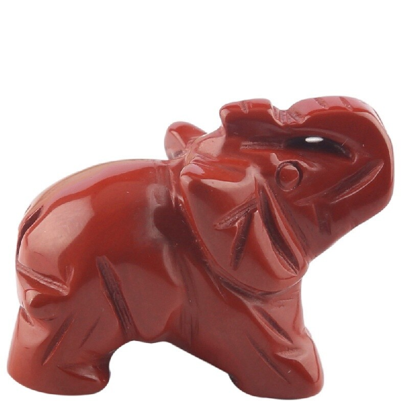 Natural Quartz Baby Elephant Stone Crystal Healing Carved Gemstone Animal Decor