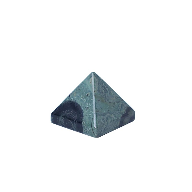 Natural Malachite Stone Peacock Eye Pyramid Quartz Crystal Gems Healing Tower