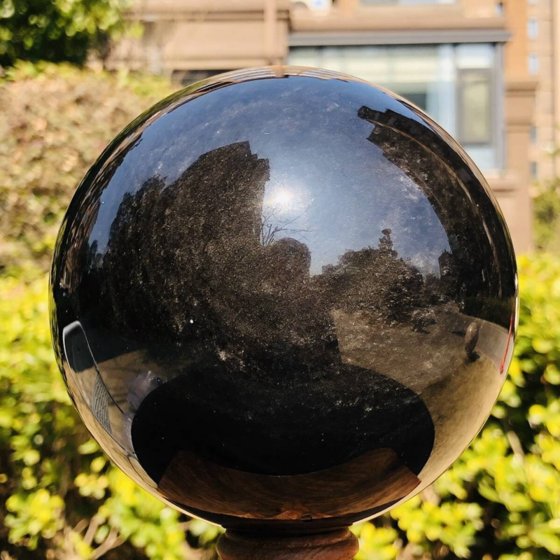 4.55LB Natural Beautiful Silver obsidian ball Quartz Crystal Sphere Healing 354