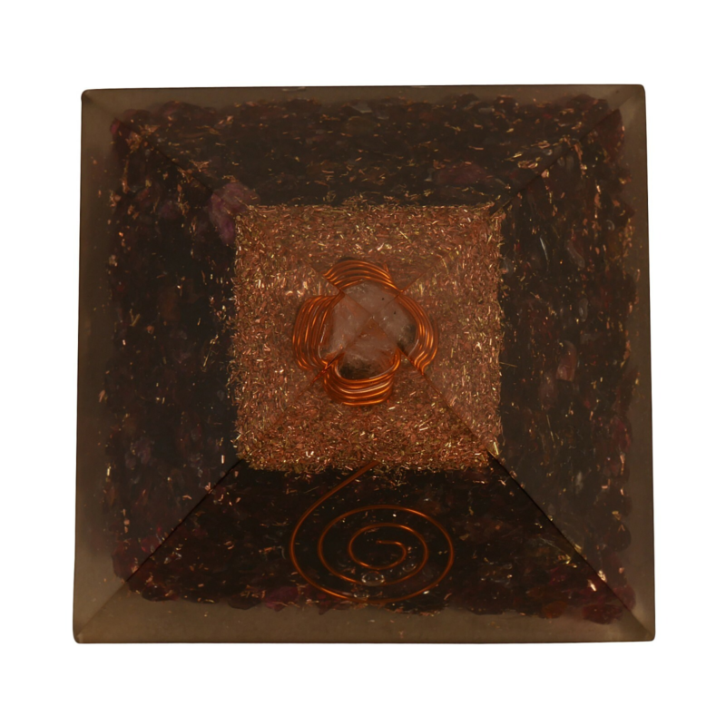 Garnet Orgone Pyramid Feng Shui Prosperity Healing Crystal Free Shipping