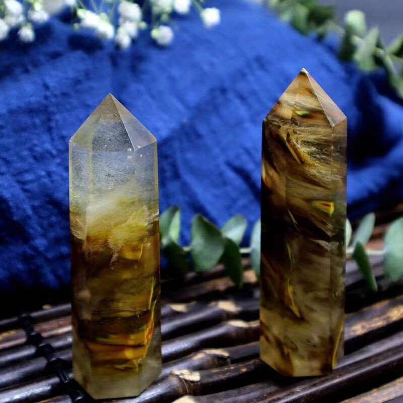 Natural Crystal Point Wand Tower Column Chakra Obelisk Quartz Healing Stone Rock