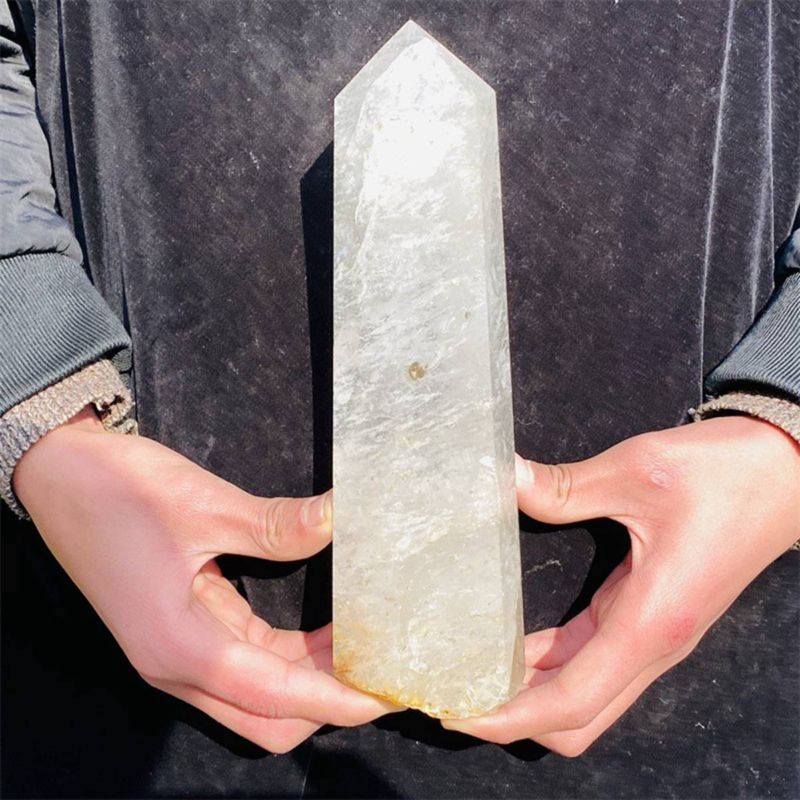 1410g Natural White Quartz Obelisk Crystal Wand Point Healing Mineral Stone