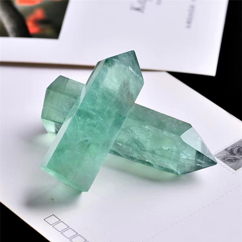 Natural Crystal Point Wand Tower Column Chakra Obelisk Quartz Healing Stone Rock