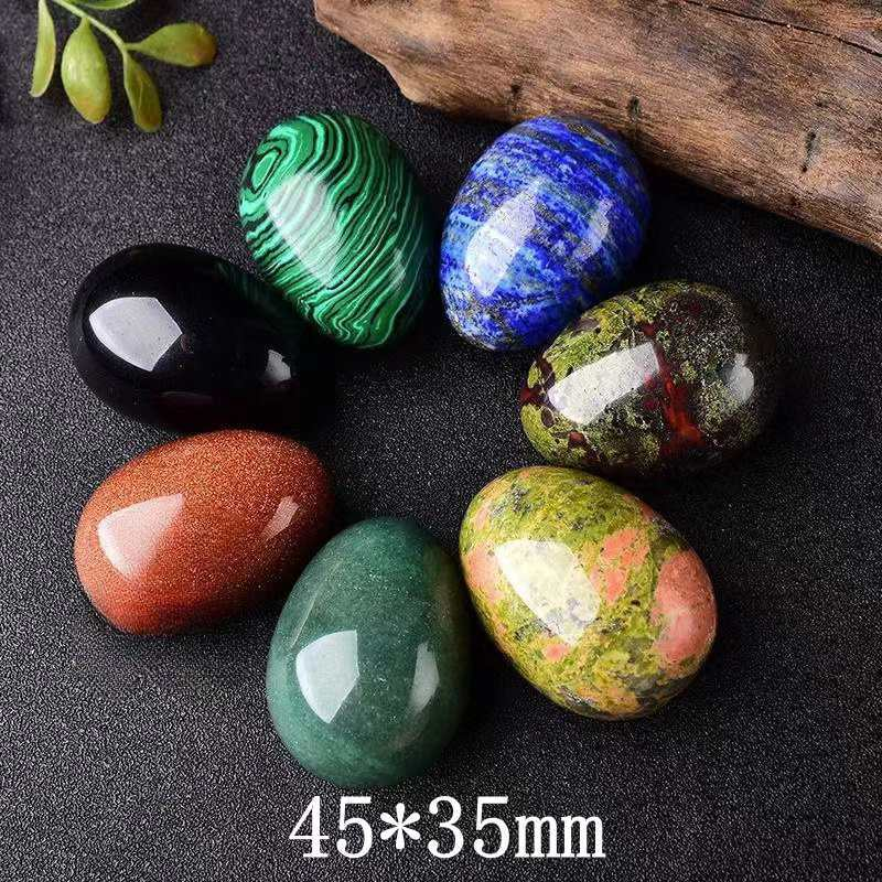 AAA Natural Multicolor Egg-shaped Magic Crystal Healing Ball Sphere Gemstone 1Pc