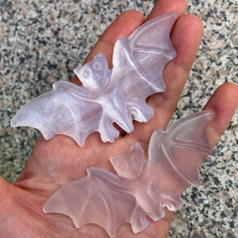 TOP 2.5”+ Natural Gypsum Selenite quartz bat hand carved crystal healing 1PC