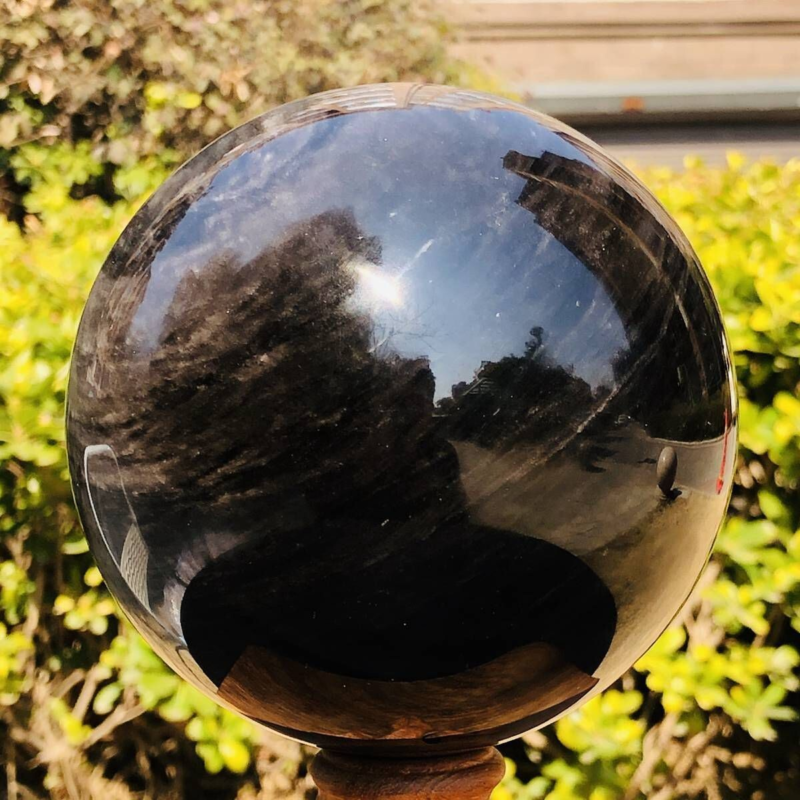 4.2LB Natural Beautiful Silver obsidian ball Quartz Crystal Sphere Healing 348