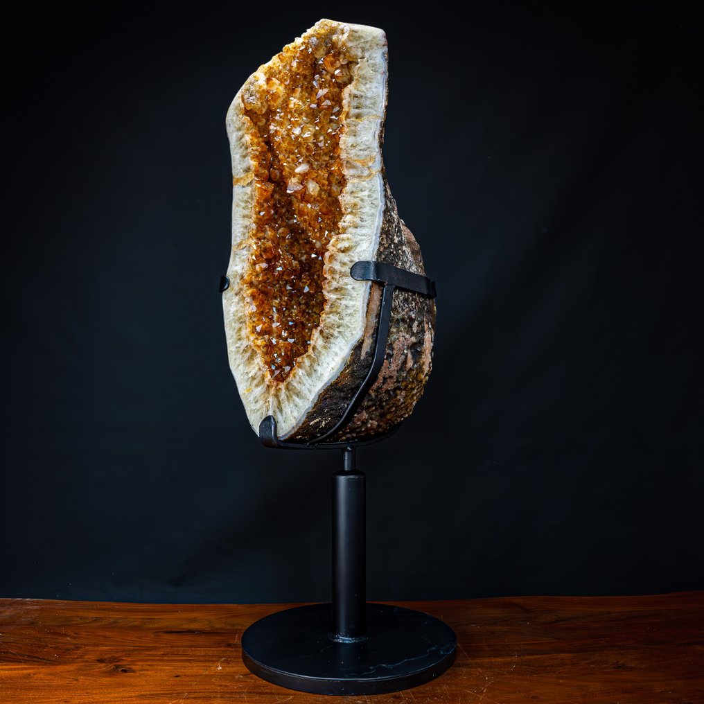 Unique massive Madeira citrine druse, In The Contemporary Interior- 88794 g