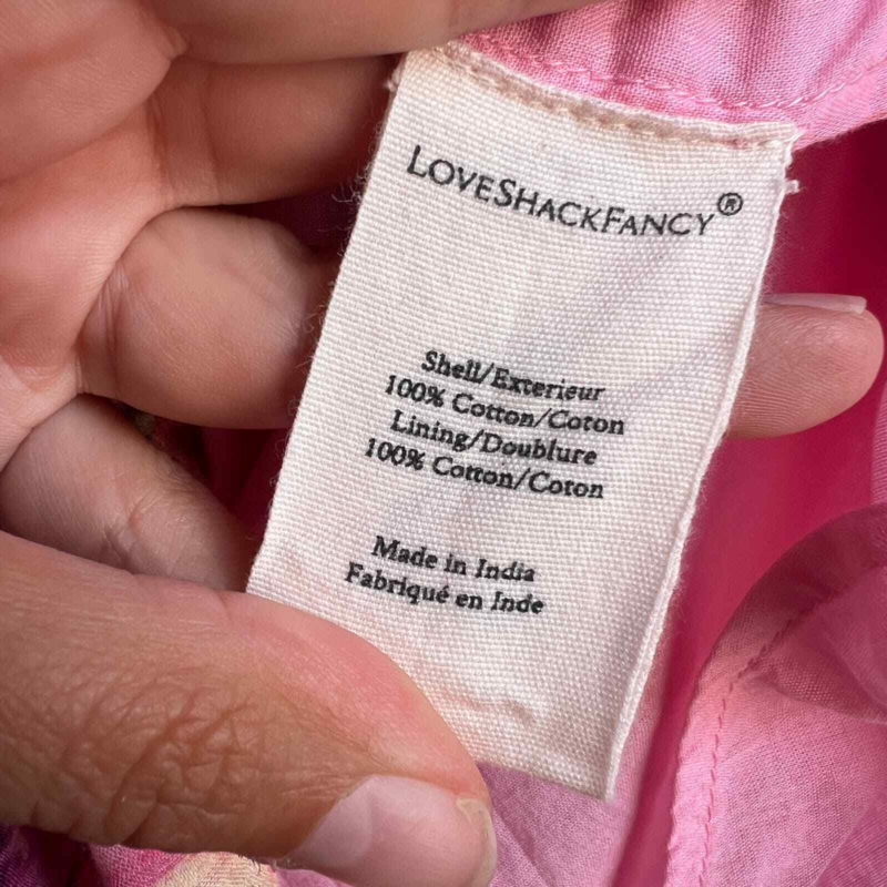 NEW LoveShackFancy 'Clarkie' Pink Embroidered Lace Mini Dress Size XS