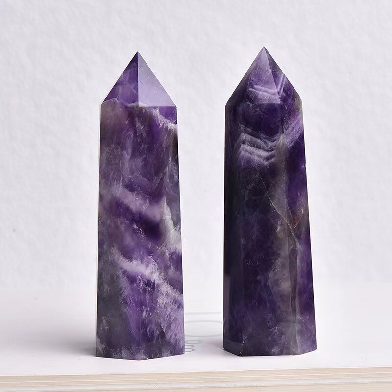 Natural Crystal Point Wand Tower Column Chakra Obelisk Quartz Healing Stone Rock