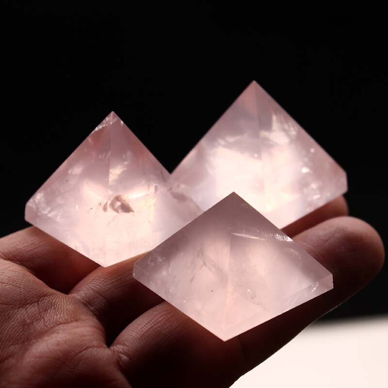 Natural Raw Pink Rose Quartz Gemstone Crystal Energy Reiki Mineral Tower Pyramid