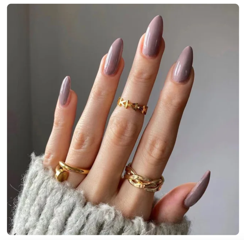 24 Full Colour Press On False Nails With Glue Reusable Mid Length Stiletto Tips