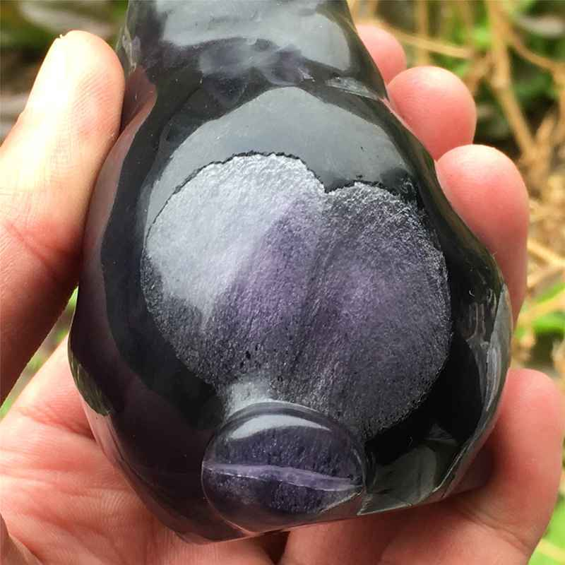 0.34kg Natural fluorite rabbit carved Quartz Crystal skull Healing